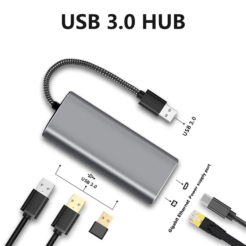 Usb-хаб USB C type c к Gigabit Lan Мульти USB 3,0 RJ45 адаптер для MacBook Pro samsung Galaxy S9 S10 Thunderbolt 3 - Цвет: USB