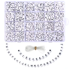 1850 шт акриловые бусины с буквами и цифрами круглые отдельные бусины с буквами алфавита для изготовления браслетов своими руками