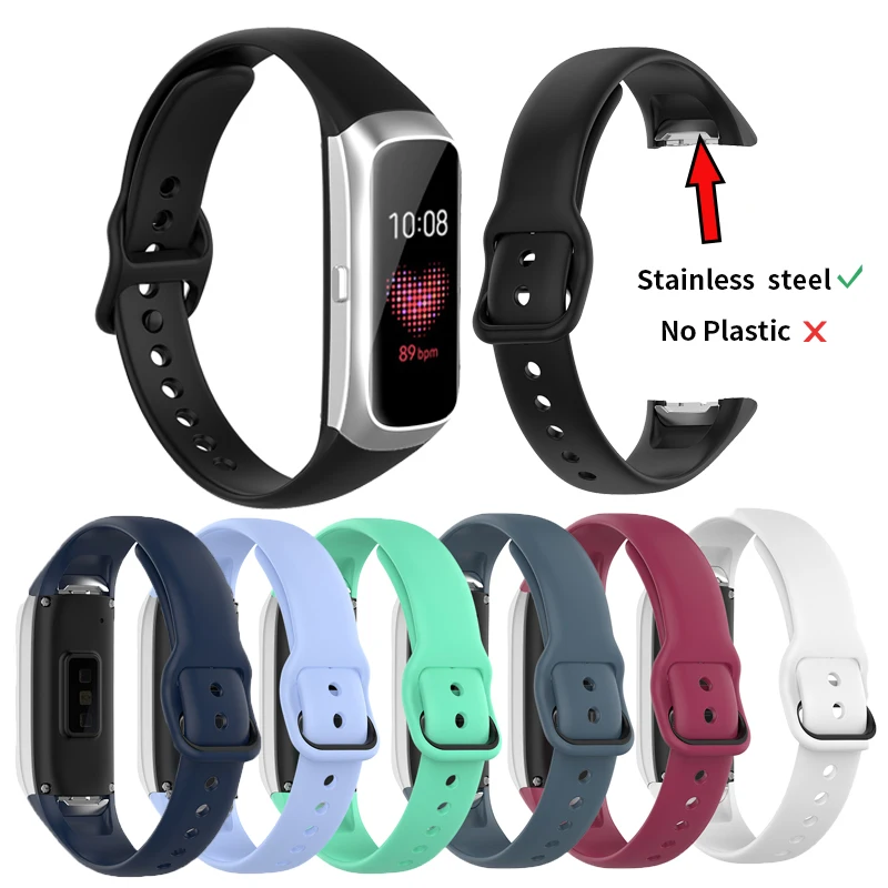 Браслет с разъемом из нержавеющей стали для Samsung Galaxy Fit SM R370 силиконовый ремешок
