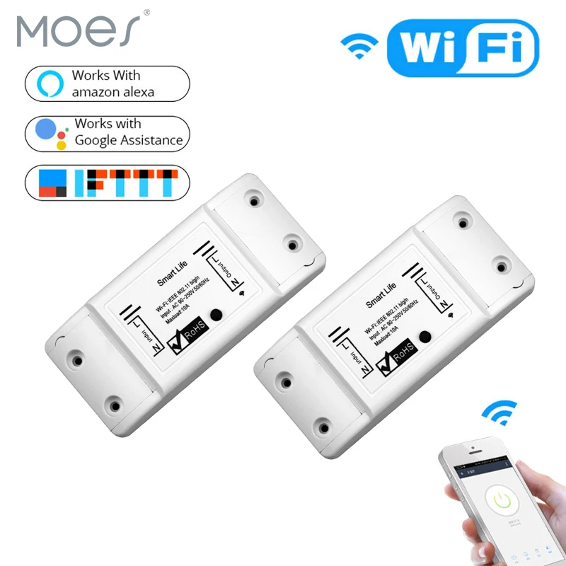 DIY WiFi Smart Light Switch Universal Breaker Timer Wireless Remote Control Works with Alexa Google Home Smart Home