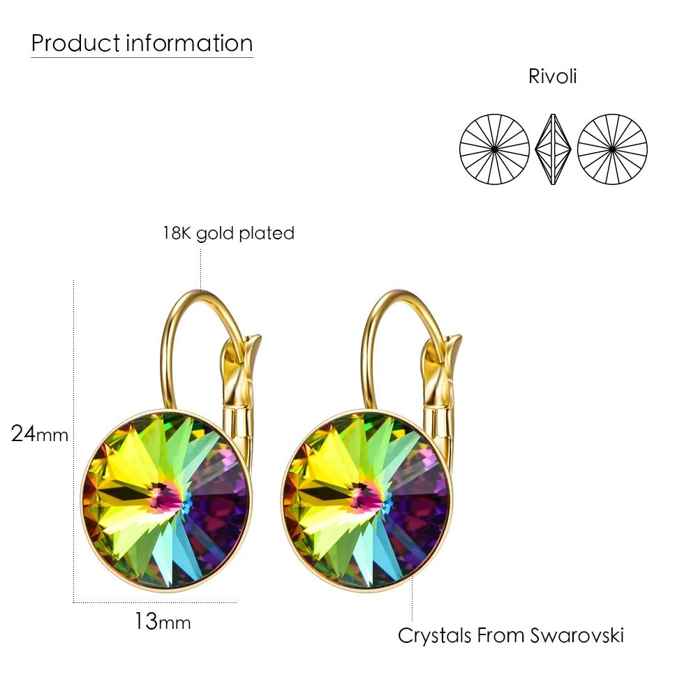 Висячие серьги с кристаллами Swarovski, новые модные висячие серьги, круглые серьги для женщин, элегантные вечерние ювелирные изделия на свадьбу, подарок