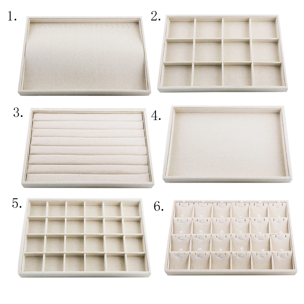 8.6" Small Velvet Stackable Jewelry Tray Organizer Display for Drawer B-White 