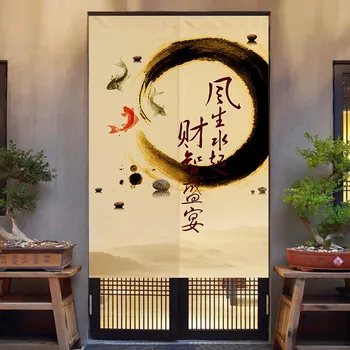

Chinese Zen Door Curtain Household Toilet Half Curtain Living Room Bedroom Partition Curtain Feng Shui Curtain