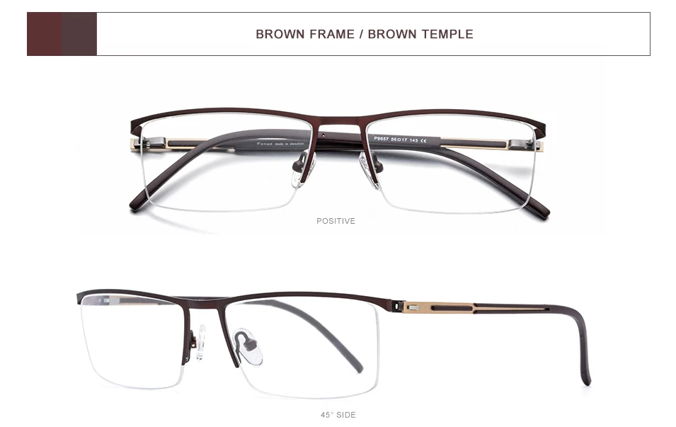 Очки по рецепту из FONEX сплава, сверхлегкие полуоправы, квадратные очки для близорукости, оправа для очков, мужские Новые оптические очки без винтов 9857