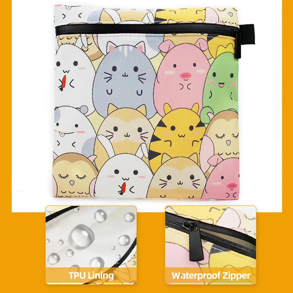 3 шт., милый многоразовый мешок для сэндвича хлеба, водонепроницаемая сумка для хранения закусок, моющийся мешочек для обеда, для школы, кемпинга, работы, путешествий