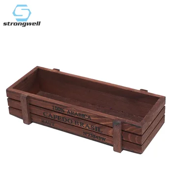 

Strongwell European Wooden Storage Box Retro Old Succulent Plant Mini Flower Pot Multi-functional Ornament Home Decoration Gift