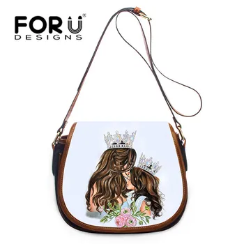 

FORUDESIGNS Super Mom Design Pretty Ladies Mini Bag for Women Messenger Bag Cross Body Shoulder Bags Leather Hasp Handbags