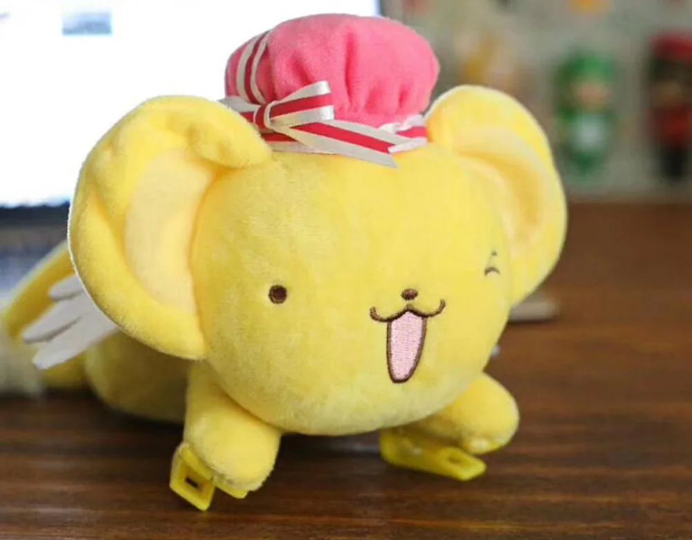 Yellow EMS 100/лот 17 см брелок Cardcaptor Sakura Kero SPINEL SUN Riding на плече плюшевый рисунок с куклой - Цвет: Yellow