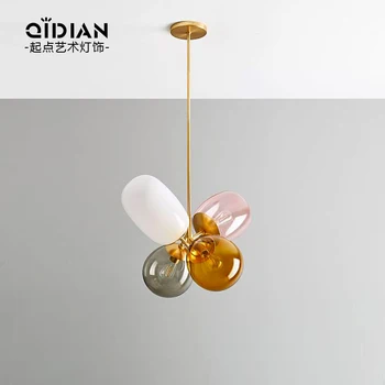 

nordic glass ball crystal led light luminaire suspendu design lamp bathroom fixture avizeler dining room nordic decoration home