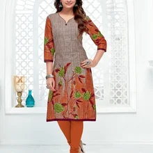 Индийская традиционная Курти рукав 3 четверти Хлопок Курта Болливуд дизайнерская Стильная туника топ с принтом женское платье Повседневная одежда для вечеринок