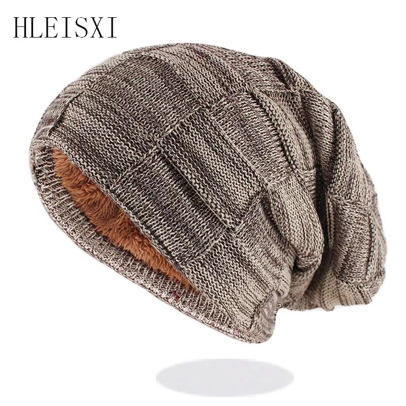 Хаки Новые модные женские зимние теплые шапочки Skullies, женские повседневные шапки для мужчин, цветной брендовый вязаный берет - Цвет: Хаки
