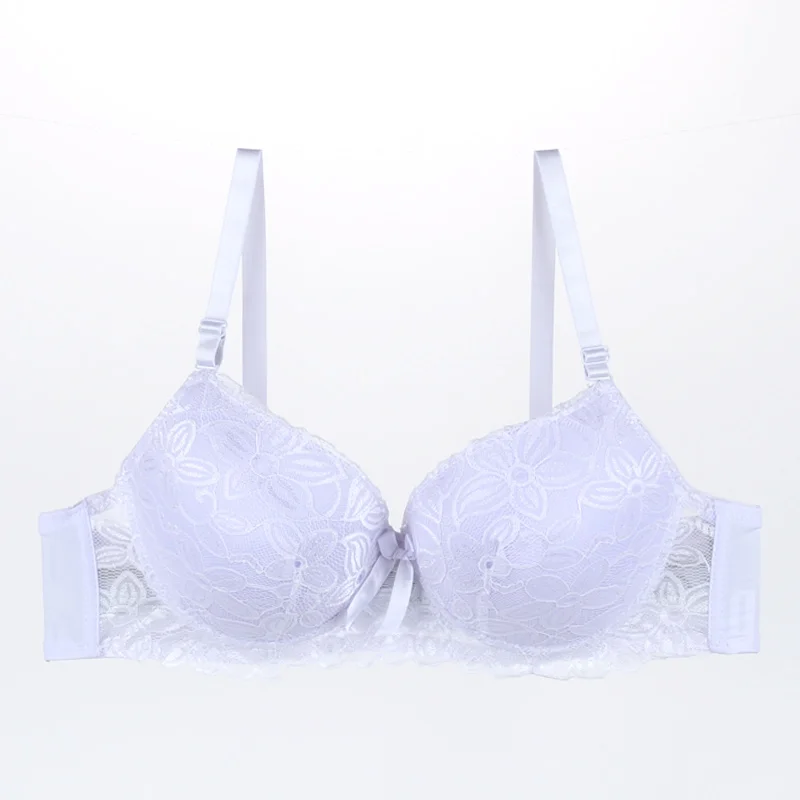 Sexy Bras Women Unlined Push Bras Plus Size Underwire Brassieres Femme Full Coverage Soft Underwear Comfort Lingerie Bralette Bh - Цвет: white