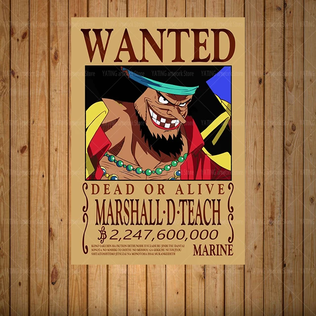 One Piece Luffy Canvas Painting Anime Retro Wanted Character Poster Wall Art Print Modern Home Children's Bedroom Decoration Mur as the picture shows