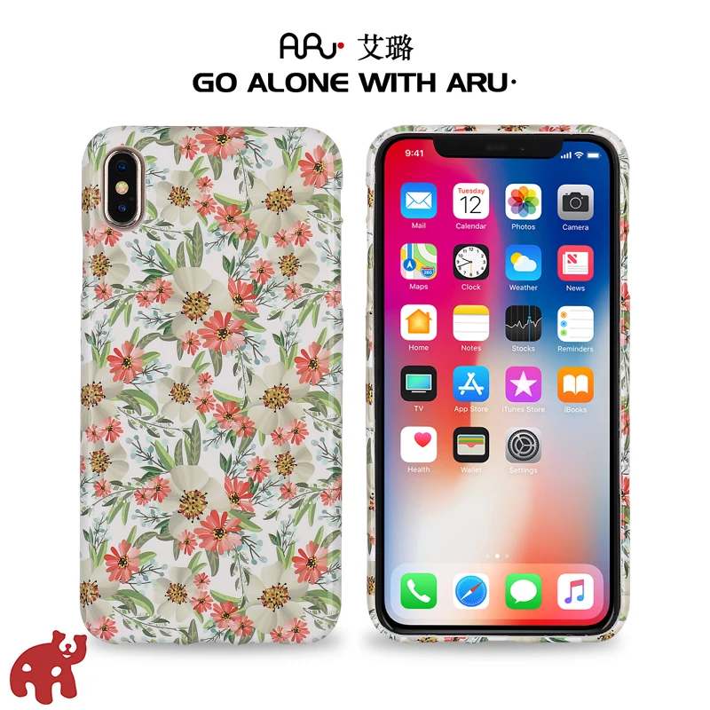 Abmos Leaf flower pattern phone case For iPhone 7 8 6 6s Plus Personality creative anti-fall X Xs 11 Pro max |
