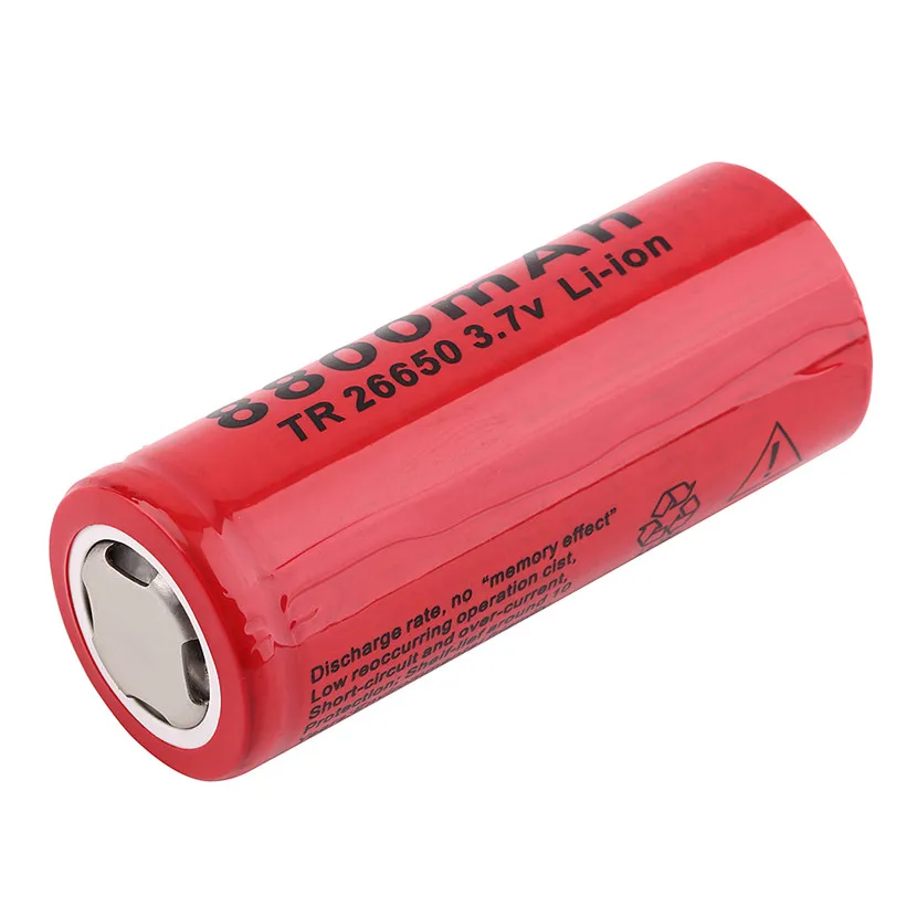 1 pcs 3.7V Rechargeable Battery TR26650 Li ion Recharge Red Battery for LED  Flashlight Eletronic Environmental Friendly|Rechargeable Batteries| -  AliExpress
