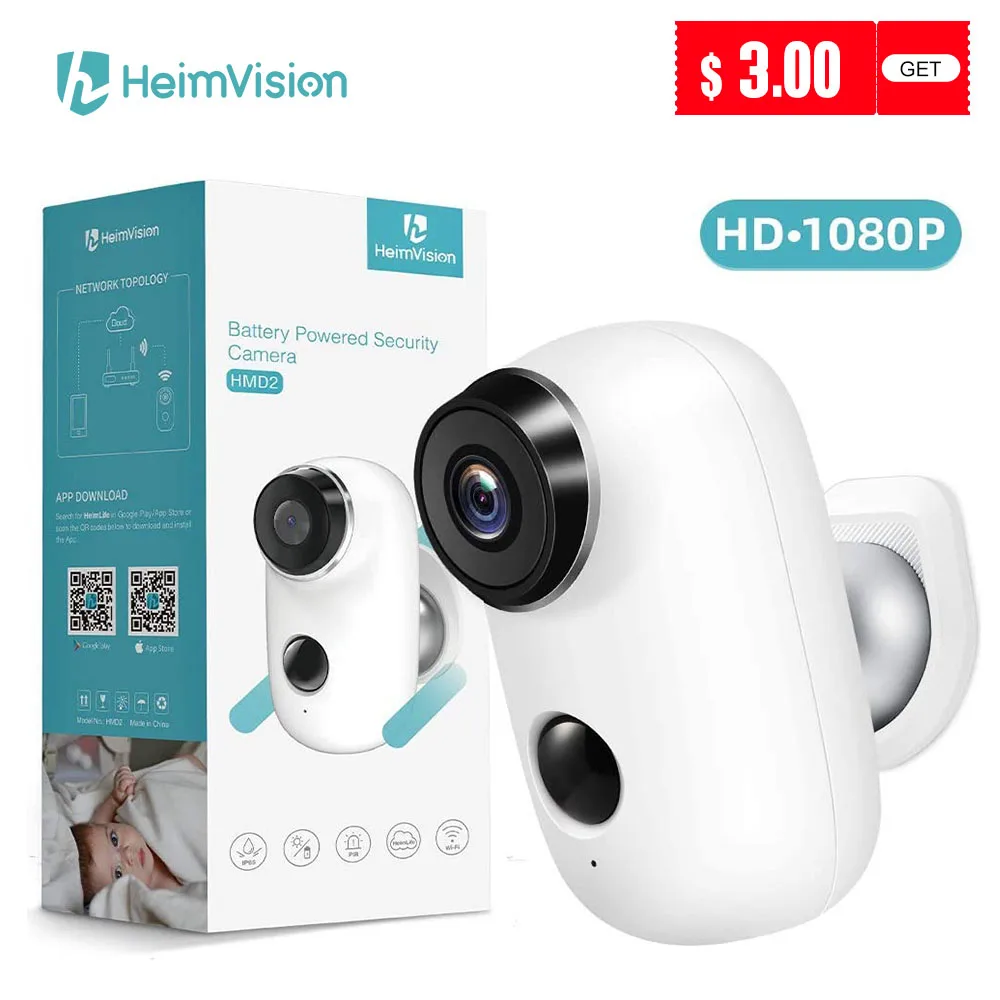 

HeimVision HMD2 IP Camera 1080P Wireless Rechargeable Battery Weatherproof Solar Panel Continuously Supply Power Security Camera