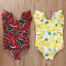 Летний милый купальный костюм для маленьких девочек с фруктами; милый купальник-бикини; купальный костюм; пляжная одежда; Новинка года