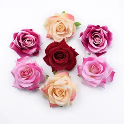 5 шт. головка розы Букет невесты материал свадебные декоративные цветы Рождественский Декор для дома Искусственные цветы дешевые
