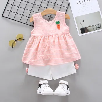 

(4 sets/lot) 2020 Summer Girl's Clothing Sets Striped 030103