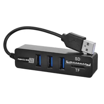

Maikou USB Splitter High-speed USB3.0 HUB Security Digital Card TF Card Reader