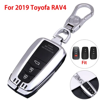 

For Toyota RAV4 2019 Aluminum Alloy Smart Car Key Case Cover Holder Accessories