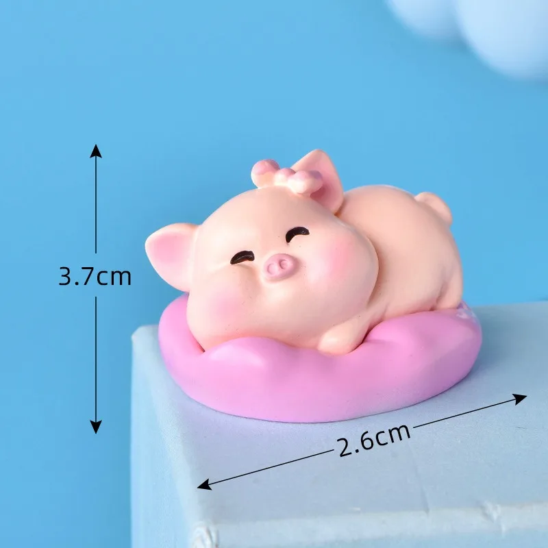 Cute Pink Pig Mini Miniature Figurine DIY Fairy Garden Doll Home Decoration Micro Landscape Kawaii Accessories Resin Crafts 1Pc 