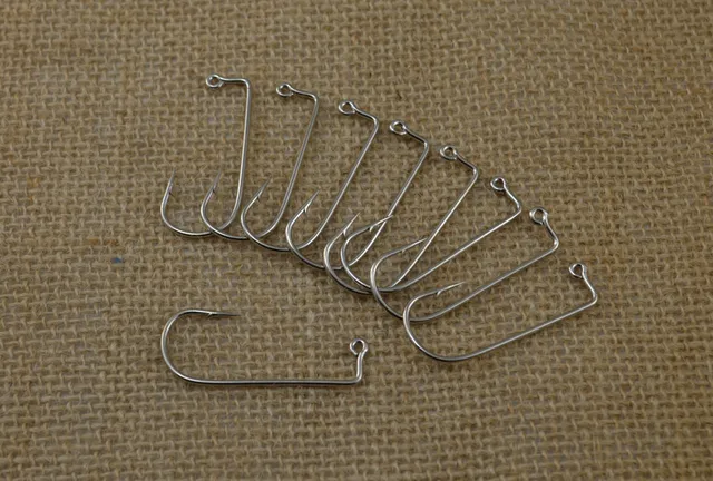 100PCS/LOT] Aberdeen Offset Jig Hook High Carbon Steel 90 Degree Shank Bent  Saltwater Jig Hooks 4 6