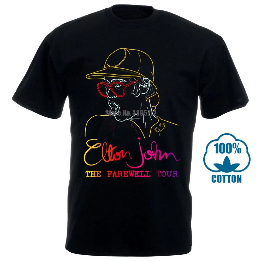 Elton John The forewell Tour Fans футболка черного цвета Размеры S 3Xl - Цвет: Черный