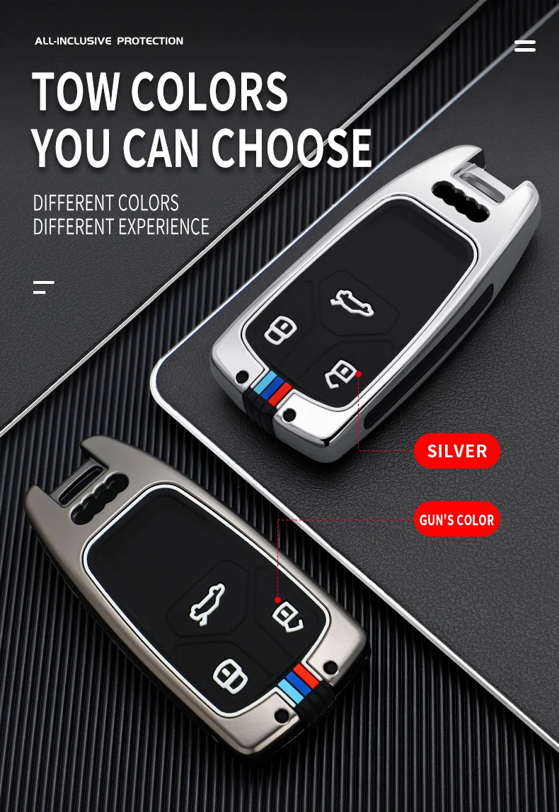 Custodia/cover per Chiave/telecomando in lega di zinco per AUDI A4 A4L A5 Q5 Q7 TT 2016 2017 portachiavi 2016 2017 2018 Styling - Hc4afcdf7894b4fe984c24171599827235