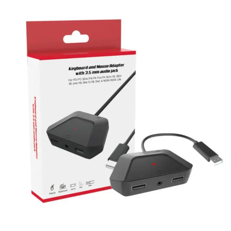 PS3/PS4/Xbox/Switch serijos adapteris, klaviatūra, pelė, keitiklis su garso lizdo palaikymu (3,5 mm) ausinių adapteris_voghion.com