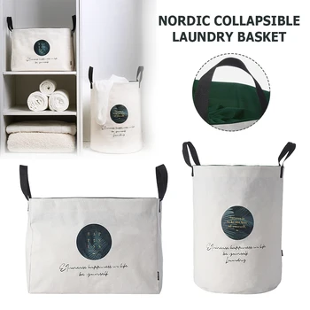 

Foldable Laundry Basket Clothes Storage Bag Kids Toys Holder Bucket Home Sundries Storage Barrel Nordic Collapsible Toy Basket K