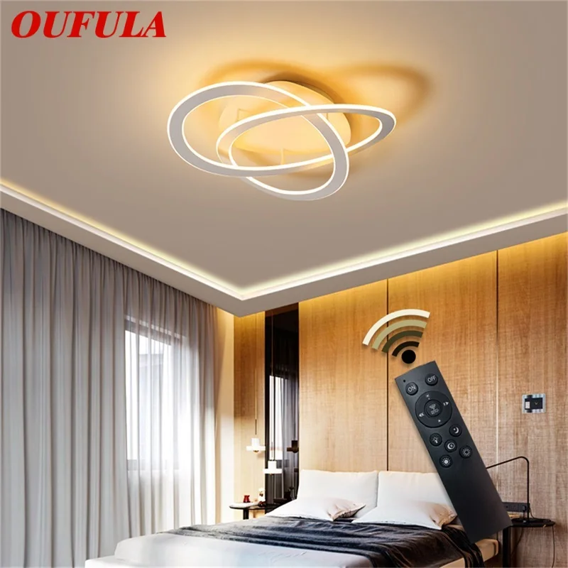 

OUFULA Led Ceiling Lights Fixtures with Remote Control 3 Colors Brightness Adjustable and Dimmable For Home Living Room Bedroom