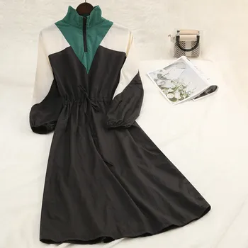 

KANCOOLD DRESS Women Trend vestidos Casual Cool Patchwork Waterproof Sunscreen Long Top Dress fashion new Dress Momen 2019DEC30