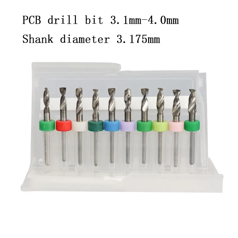 10pcs 3.1mm 4.0mm PCB mini drill Bit Set tungsten steel carbide for