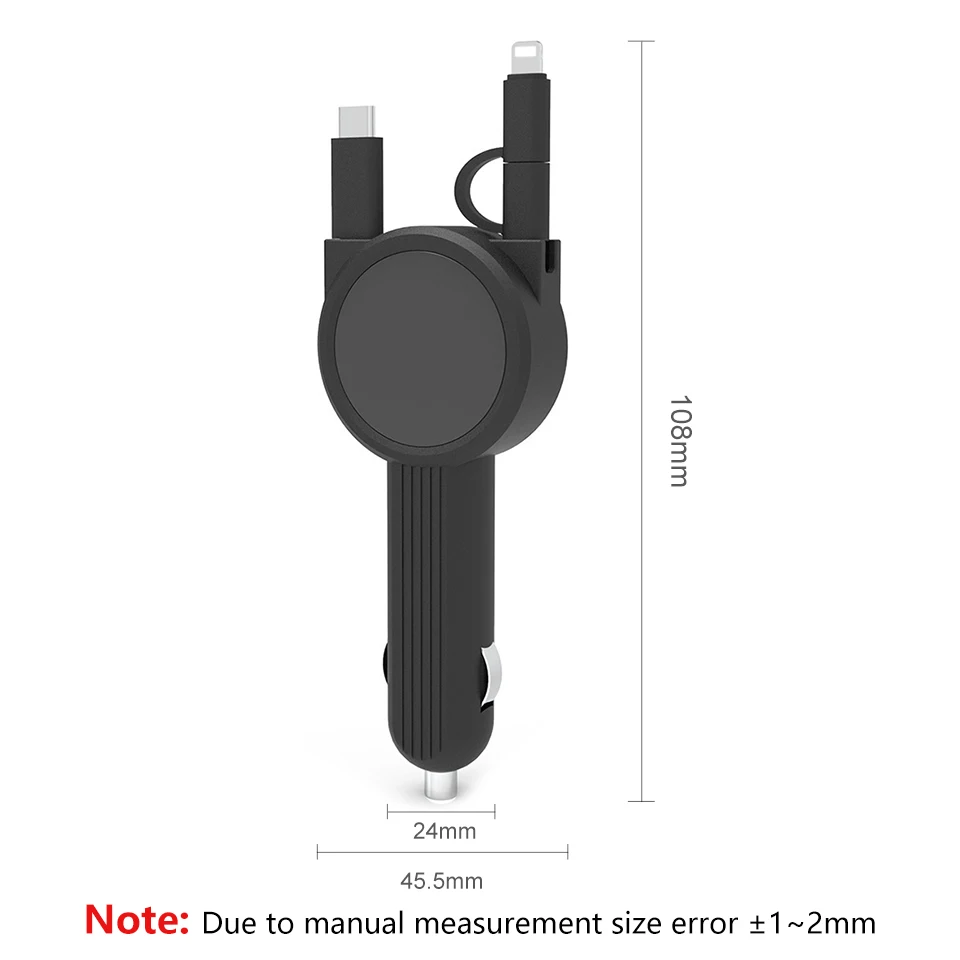 AOSHIKE QC2.0 автомобильное зарядное устройство адаптер прикуривателя для iPhone XS XR samsung Xiaomi HUAWEI с Micro USB/type C/портами освещения