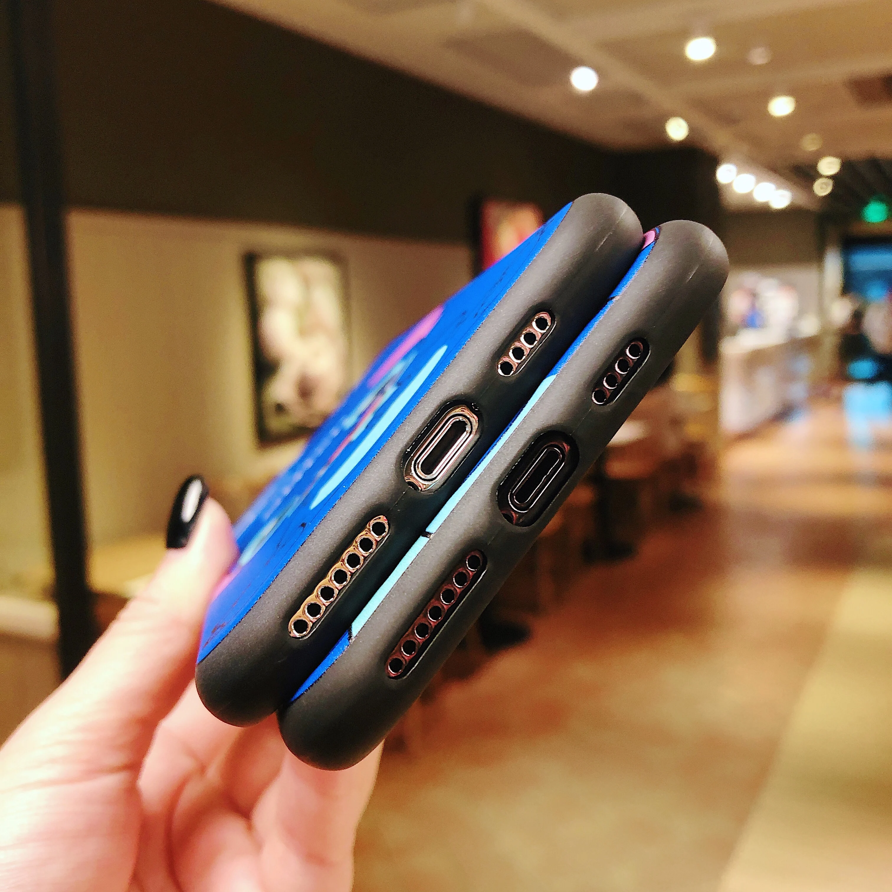 Чехол для телефона с рисунком синего стежка для samsung Galaxy S6 Edge S7 S8 S9, чехол для samsung S10 Plus S10e, чехол с ремешком