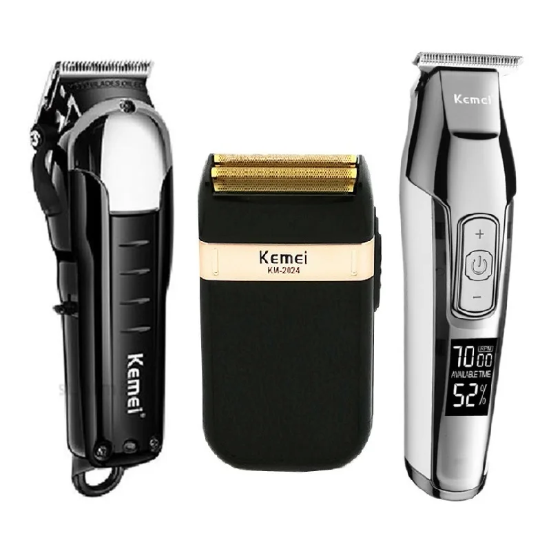 KIT-2 Kemei, профессиональный триммер для волос, мощная электрическая машинка для стрижки волос, бритва, машинка для бритья волос, машинка для стрижки бороды, электрическая бритва - Цвет: KIT-2