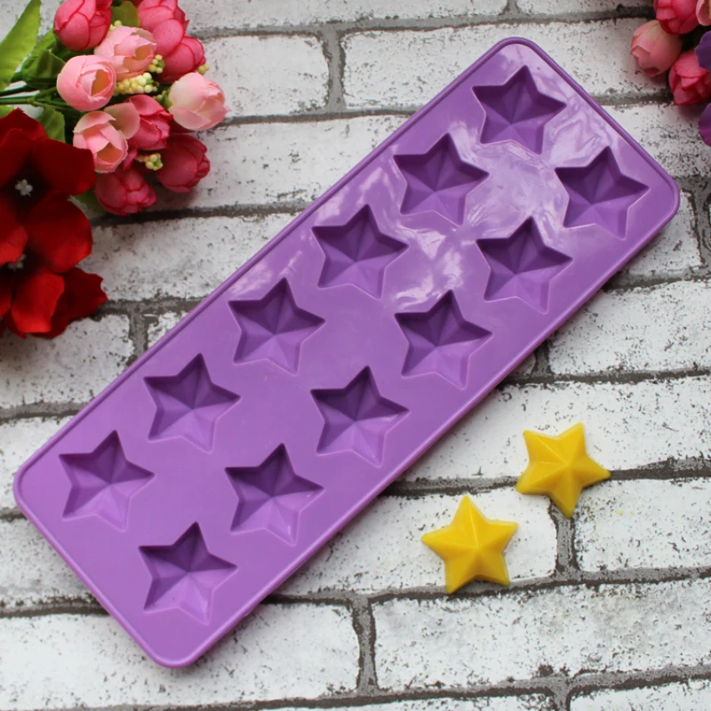 12Holes Mini Stars Silicone Soap Mold Handmade DIY Chocolate Biscuit Mold Soap Stome Cake Decors Fondant Pastry Baking Tool