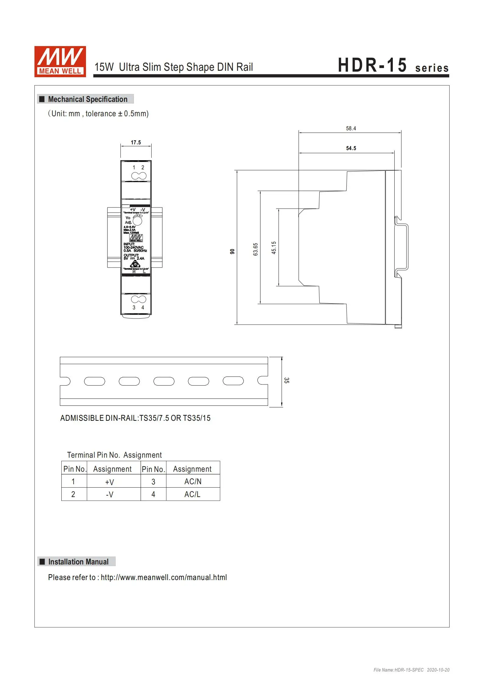 série 5v, 12v, 15v, 24v, 48v, alta
