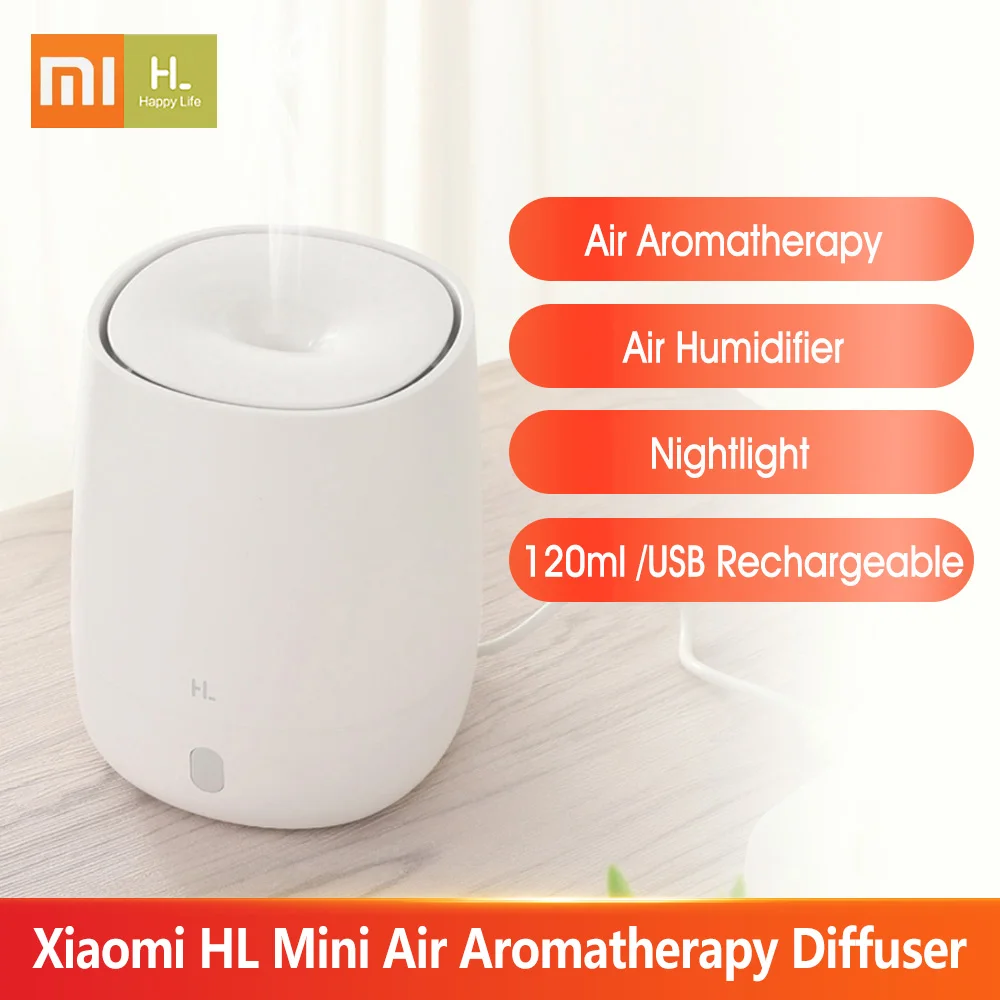 

Xiaomi Youpin HL USB Humidifier Mini Air Aromatherapy Diffuser Portable Quiet Aroma Mist Maker with Nightlight for Yoga 120ml