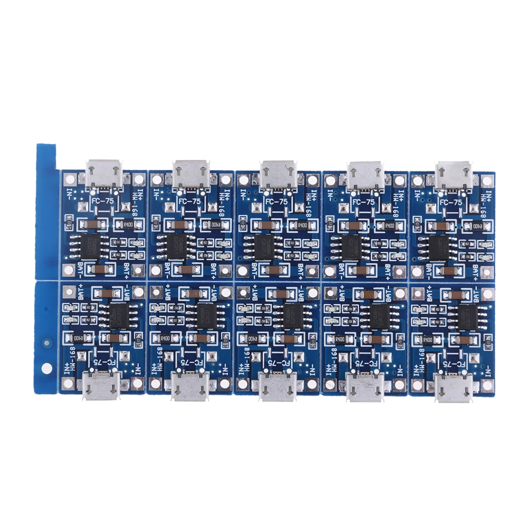 Durable 10Pcs Micro USB Battery Charger Module 5V 1A Charging Board LED Voltmeter Easy Use