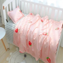 Комплект постельного белья для малышей из 3 предметов, хлопок, пододеяльник для новорожденных, наволочка для постельного белья, детская кроватка, набор постельных принадлежностей для малышей