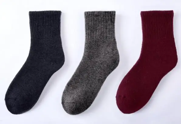 Xiaomi для мужчин 3 пары средней длины зимние шерстяные теплые носки плотные теплые мягкие удобные средней эластичности - Цвет: red gray set