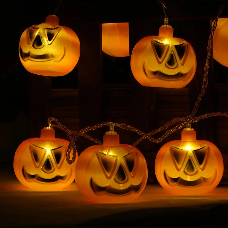 

LED String Lights Halloween Series Decorative String Lights Pumpkin Ghost Eye Skeleton Battery Lighting Chain Holiday Decorative