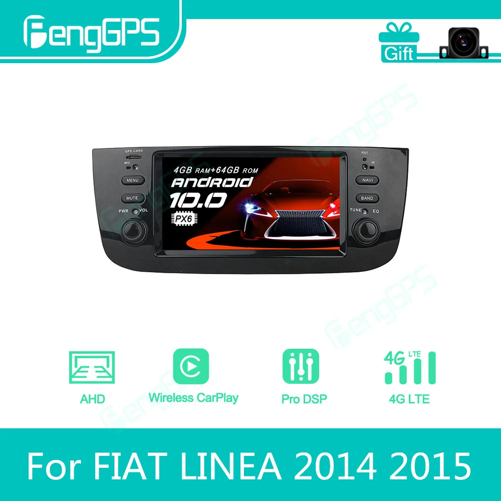 Per Fiat Linea Punto Evo 2009 - 2015 Android Autoradio Stereo Lettore Multimediale 2 Din Autoradio Navigazione Gps Schermo Unità Px6