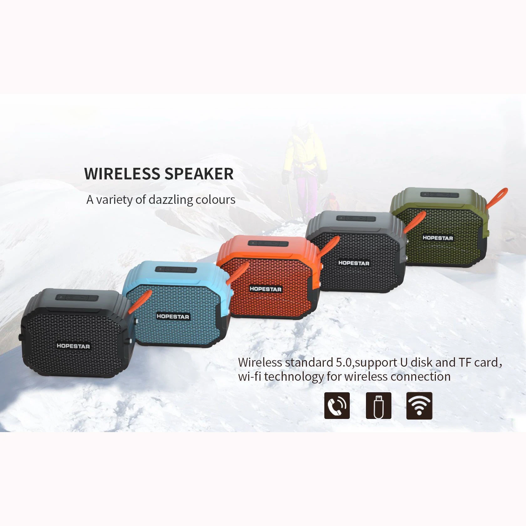 Уличная Водонепроницаемая мини Колонка Hopestar с Bluetooth Портативная Беспроводная