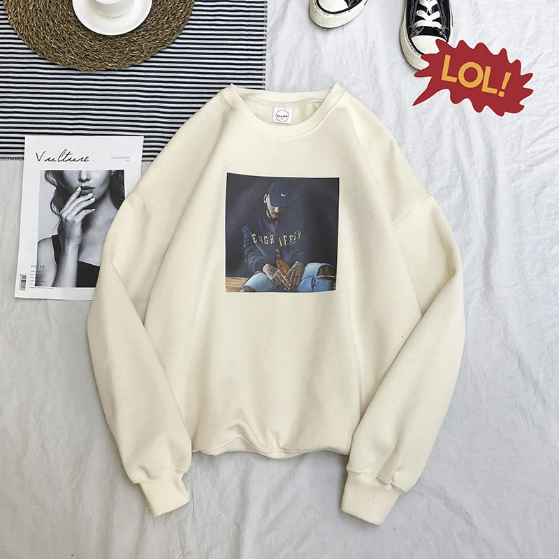 Осенние новые толстовки мужские модные фигурки напечатаны хлопок Повседневный пуловер с капюшоном человек уличная хип хоп Свободная Толстовка S-5XL