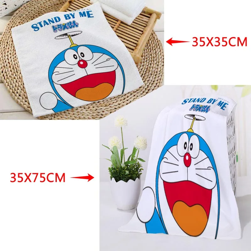 Горячее предложение на заказ Doraemon печать полотенца s квадратные прямоугольные полотенца Размер 35x35 см 35x75 см хлопок полотенце для лица Ткань индивидуальный логотип