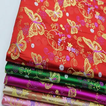 

Chinese style cheongsam dress stage baby clothes satin fabric decoration hand jacquard brocade / Butterfly