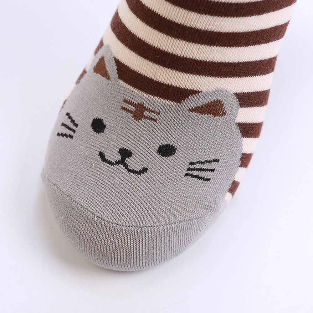 5/10 Pairs Fashion Korean Kawaii Cute Cartoon Cat Dog Fox Happy Funny Girl Socks Harajuku Hip-Hop Animal Cotton Women Socks black ankle socks